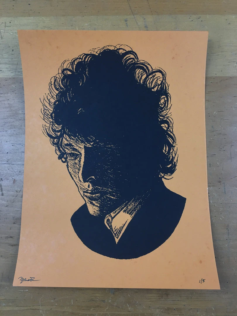 Bob Dylan The Rolling Stone - 2014 Brian Methe Art Print Orange Variant 5 Bob Dylan The Rolling Stone - 2014 Brian Methe Art Print Orange Variant