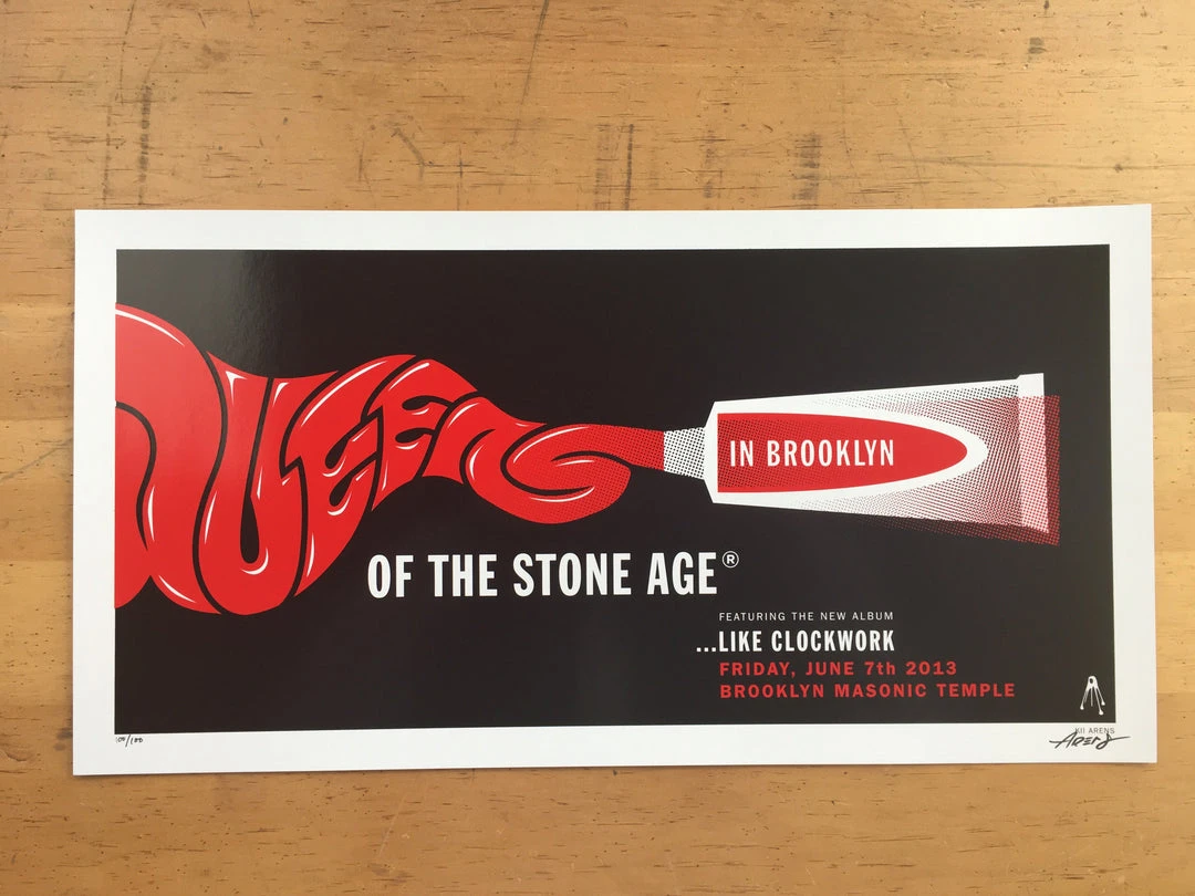Queens Of The Stone Age - 2013 Kii Arens Poster Brooklyn New York QOTSA 5 Queens Of The Stone Age - 2013 Kii Arens Poster Brooklyn New York QOTSA
