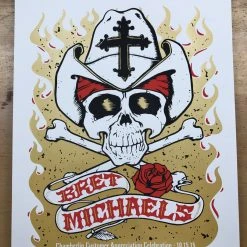 Gig Posters Brett Michaels - 2015 Billy Perkins Poster Chamberlin Rose Skull