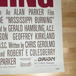 Sold Out Posters Mississippi Burning - 1988 One Sheet Movie Poster Original Vintage 27x40 Movie/TV Posters