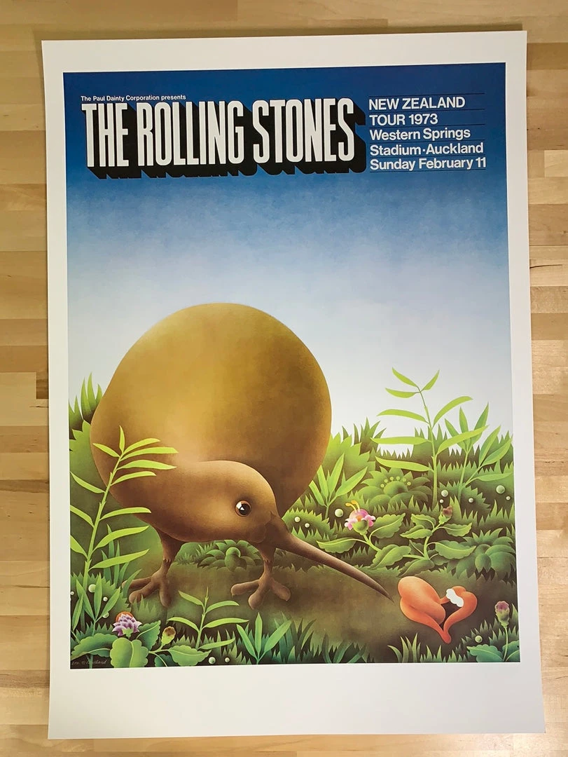 Gig Posters Rolling Stones - 1973 Ian McCausland Poster Auckland, NZ 4 Gig Posters Rolling Stones - 1973 Ian McCausland Poster Auckland, NZ