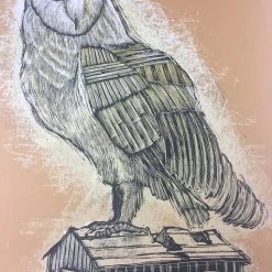Art Prints Reconstructed Barn Owl - 2013 Dan Grzeca Poster Art Print Burnt Orange