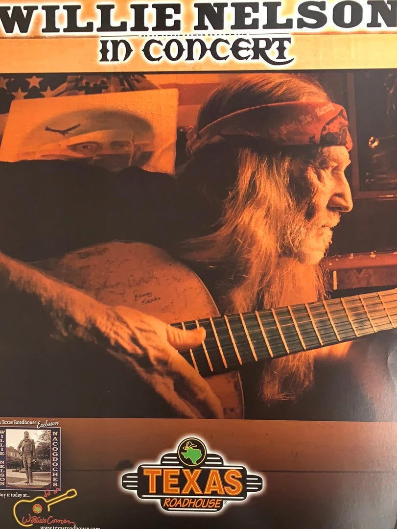 Sold Out Posters Gig Posters Willie Nelson - Texas Roadhouse Promo Poster Nacogdoches, TX 3 Sold Out Posters Gig Posters Willie Nelson - Texas Roadhouse Promo Poster Nacogdoches, TX