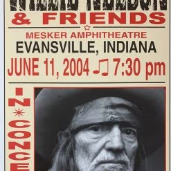 Willie Nelson - 2004 Franks Brothers 6/11 Poster Evansville, IN Gig Posters