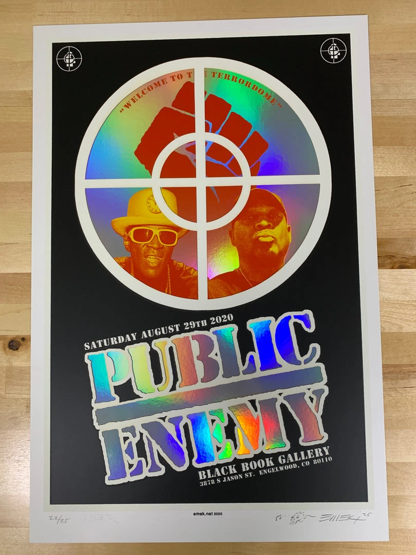 Colorado Public Enemy Variant - 2020 Emek Poster Foil With Date The Terrordome GID, CO 4 Colorado Public Enemy Variant - 2020 Emek Poster Foil With Date The Terrordome GID, CO