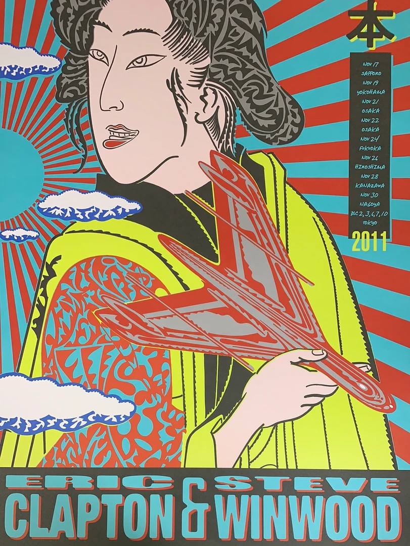 Eric Clapton - 2011 John Van Hamersveld Poster Japan Tour Steve Winwood Gig Posters 3 Eric Clapton - 2011 John Van Hamersveld Poster Japan Tour Steve Winwood Gig Posters