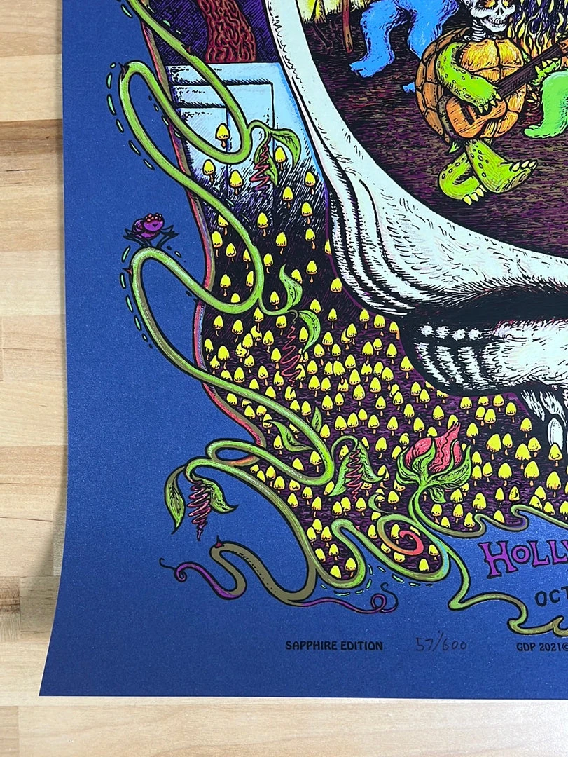 Gig Posters Dead & Company - 2021 Marq Spusta Poster Hollywood Bowl, CA Sapphire 8 Gig Posters Dead & Company - 2021 Marq Spusta Poster Hollywood Bowl, CA Sapphire