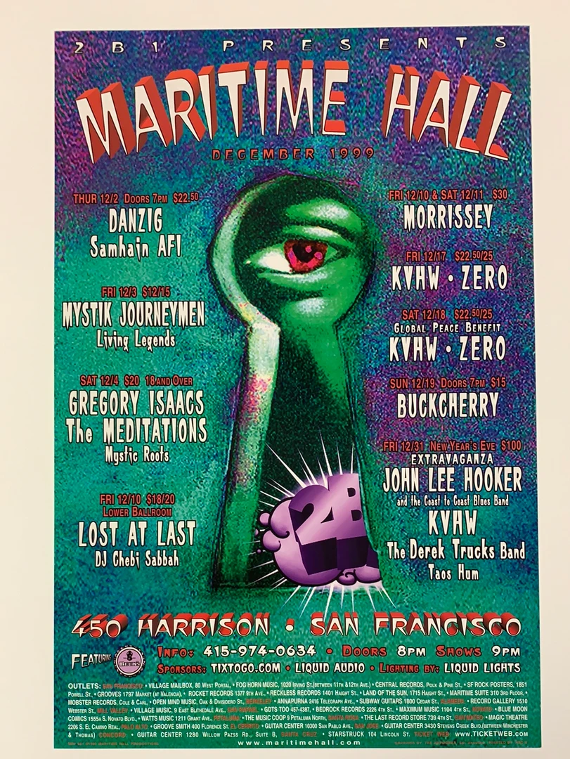 The Artworks MHP 81 Danzig - 1999 Poster Maritime Hall San Fran 1st Gig Posters 4 The Artworks MHP 81 Danzig - 1999 Poster Maritime Hall San Fran 1st Gig Posters