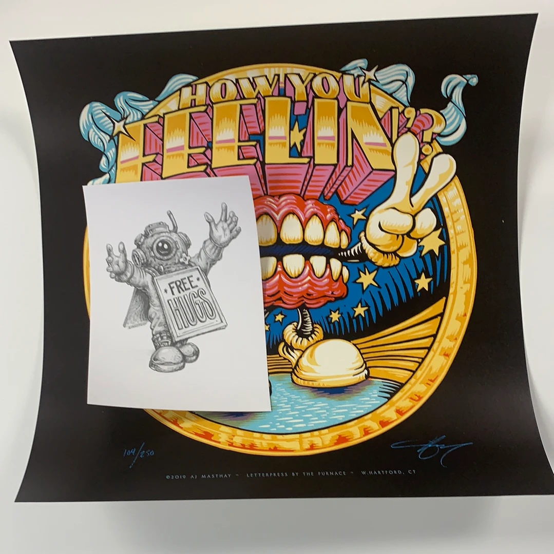 Art Prints How You Feeling? - 2020 AJ Masthay Poster Art Print W/ Free Hugs 5 Art Prints How You Feeling? - 2020 AJ Masthay Poster Art Print W/ Free Hugs