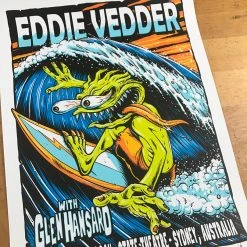 Eddie Vedder - 2014 Brandon Heart Poster Sydney, Australia State Theatre S/N Gig Posters