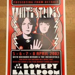 The White Stripes - 2002 Dennis Loren Poster New York Bowery Ballroom Gig Posters 5 The White Stripes - 2002 Dennis Loren Poster New York Bowery Ballroom Gig Posters