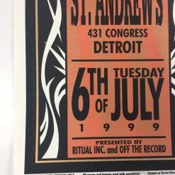 Gig Posters Bob Dylan - 1999 Mark Arminski Poster Detroit, MI St. Andrews Hall