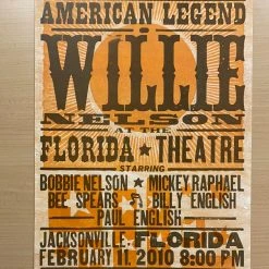 Gig Posters Willie Nelson - 2010 Hatch Show Print 2/11 Poster Jacksonville, Florida