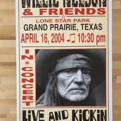 Willie Nelson - 2004 Franks Brothers 4/16 Poster Grand Prairie, TX