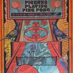 Foil Posters Pigeons Playing Ping Pong - 2020 Status Serigraph FOIL Poster Morris, CT