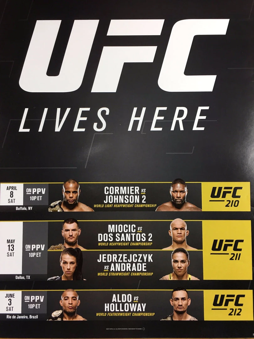 Sold Out Posters UFC Lives Here Poster 210, 211, 212 3 Sold Out Posters UFC Lives Here Poster 210, 211, 212