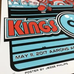 Kings Of Leon - 2017 Jesse Philips Poster Atlanta, GA Aarons Amphitheatre Gig Posters