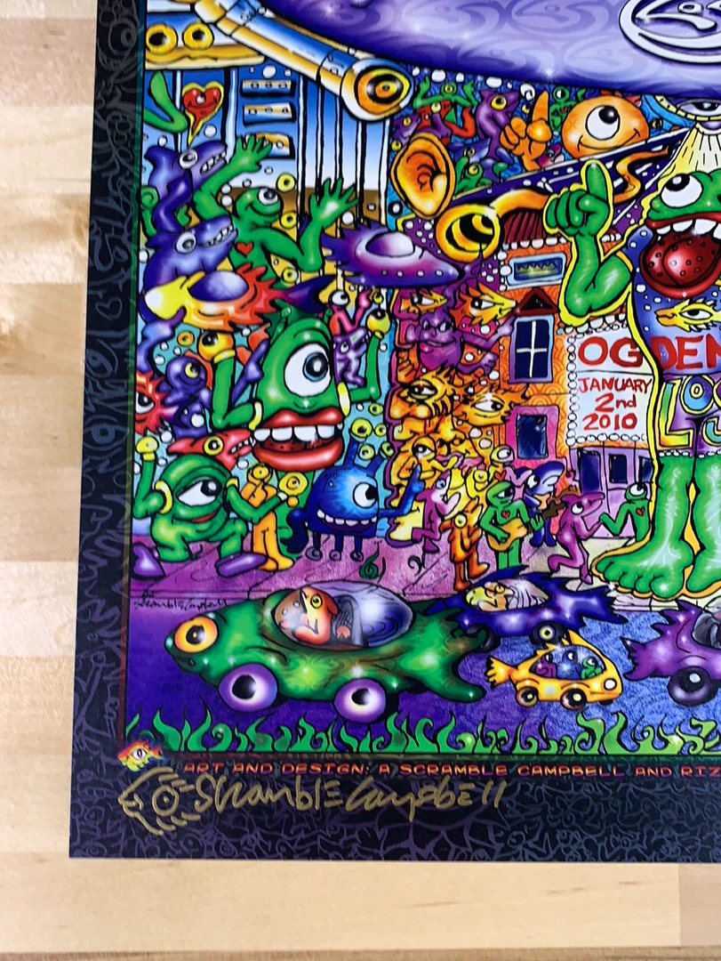 Colorado Leftover Salmon & Friends - 2009 Scramble Campbell Rizzi Poster Denver, CO Ogden Theatre 8 Colorado Leftover Salmon & Friends - 2009 Scramble Campbell Rizzi Poster Denver, CO Ogden Theatre