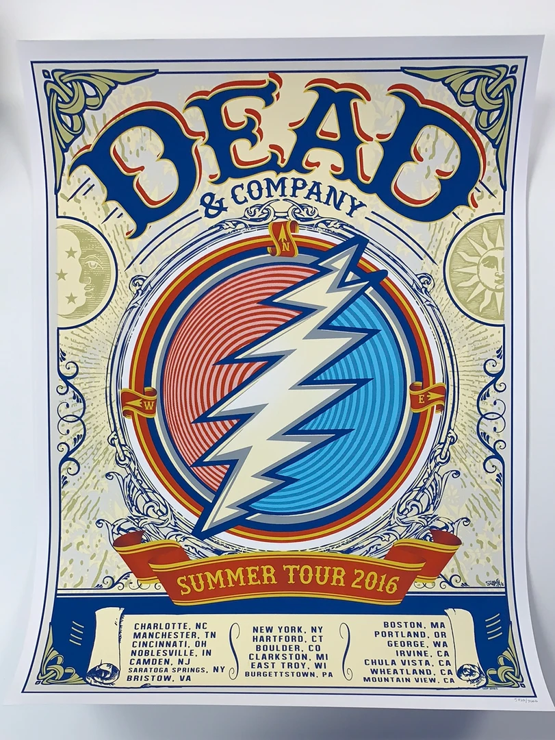 Sold Out Posters Dead & Company - 2016 VIP Poster Summer Tour Gig Posters 4 Sold Out Posters Dead & Company - 2016 VIP Poster Summer Tour Gig Posters