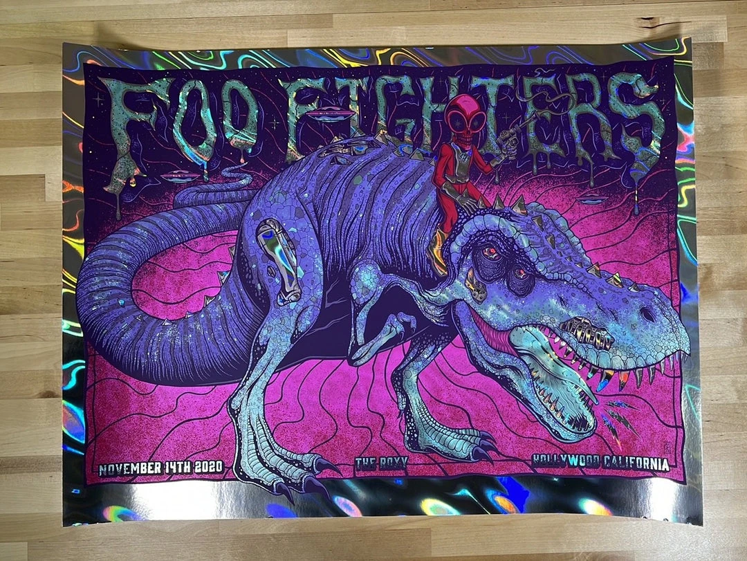 Foil Posters Foo Fighters - 2020 Jim Mazza Poster Los Angeles, CA FOIL 4 Foil Posters Foo Fighters - 2020 Jim Mazza Poster Los Angeles, CA FOIL