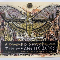 Edward Sharpe & The Magnetic Zeros - 2016 Dan Grzeca Poster Cambridge, MA