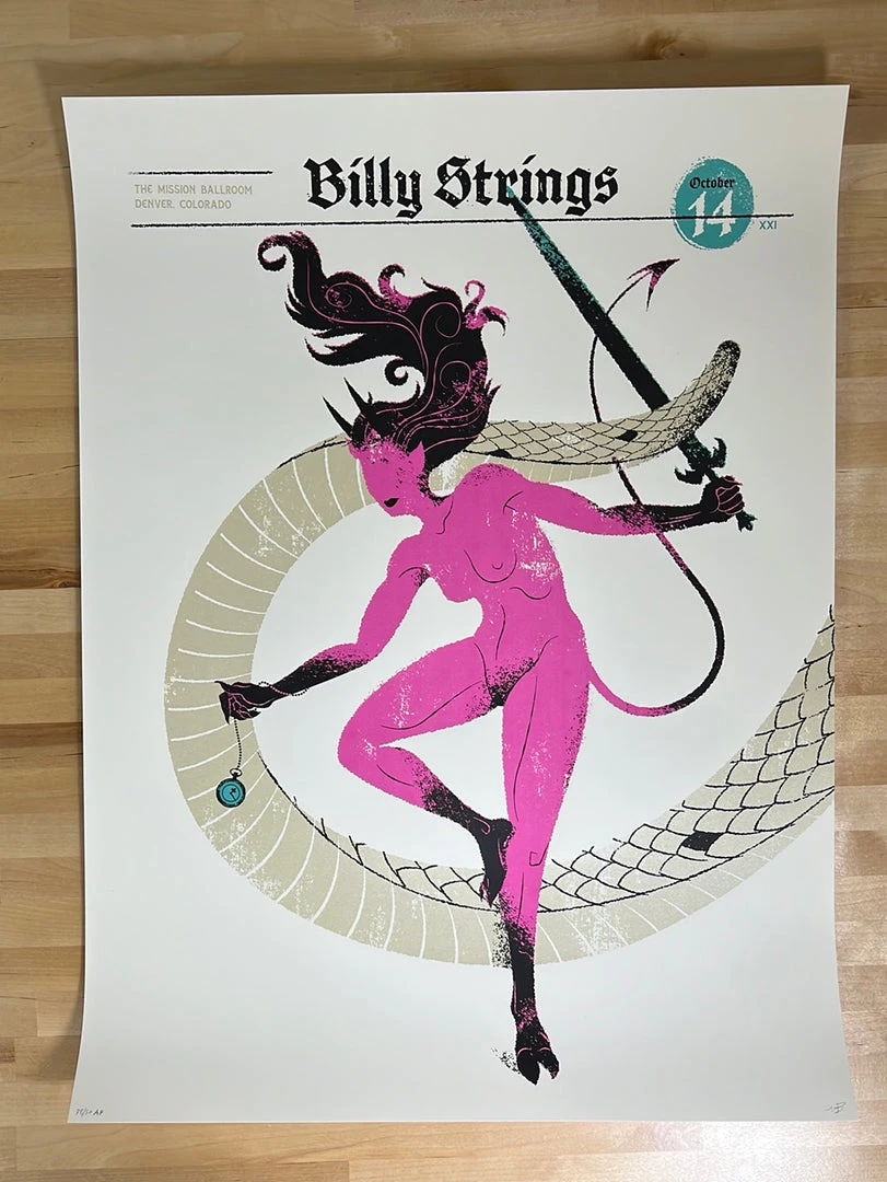 Billy Strings - 2021 Delicious Design League Poster Denver, CO 10/14 AP Colorado 4 Billy Strings - 2021 Delicious Design League Poster Denver, CO 10/14 AP Colorado