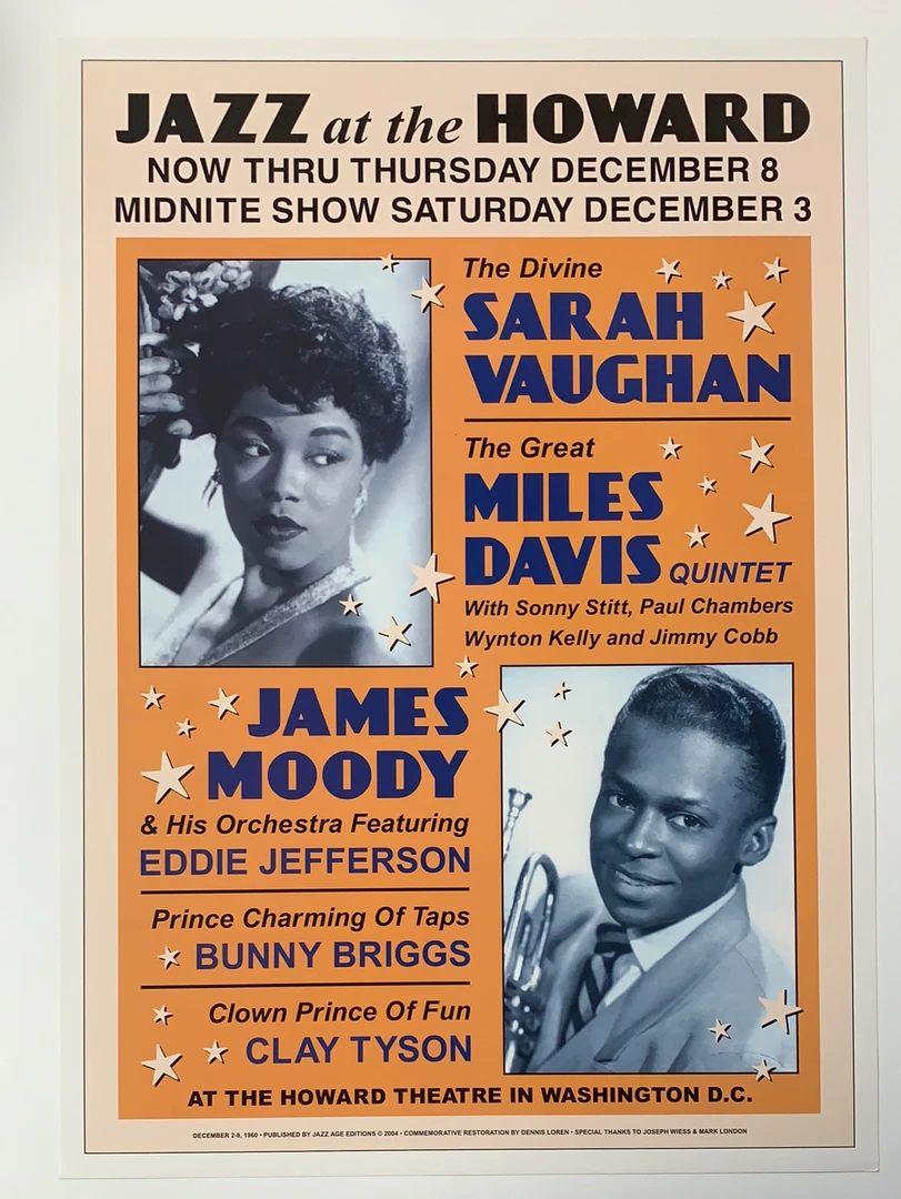 Miles Davis - 1960 Dennis Loren Repro Poster Washington DC 4 Miles Davis - 1960 Dennis Loren Repro Poster Washington DC
