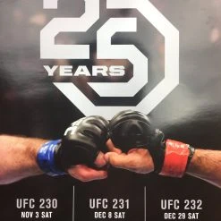 Sold Out Posters UFC 25 Years - 2018 Poster UFC 230, 231 & 232
