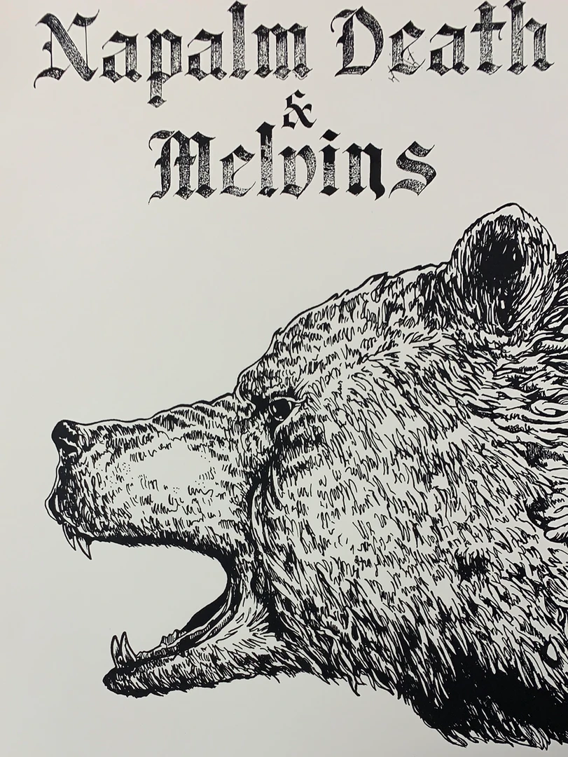 Napalm Death & Melvins - 2016 Fugscreens Studios Poster Denver, CO 4/27 3 Napalm Death & Melvins - 2016 Fugscreens Studios Poster Denver, CO 4/27