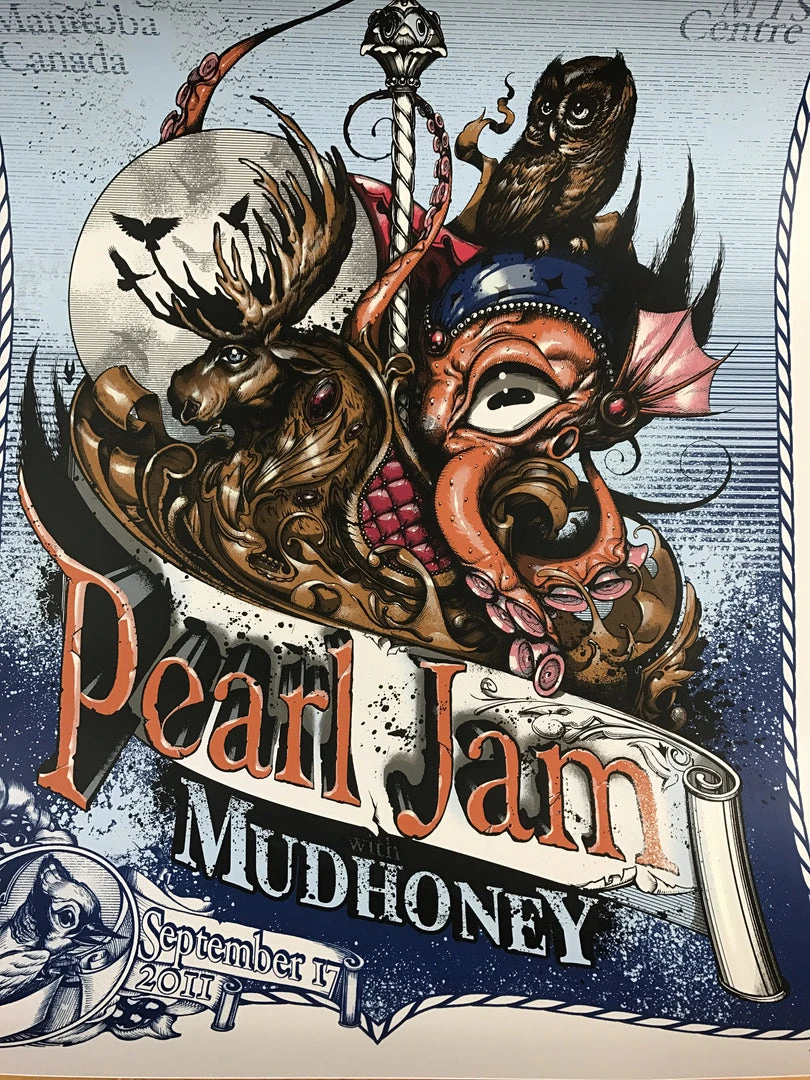 Gig Posters Pearl Jam - 2011 Greg Simkins Poster Craola Winnipeg Manitoba, CAN 3 Gig Posters Pearl Jam - 2011 Greg Simkins Poster Craola Winnipeg Manitoba, CAN