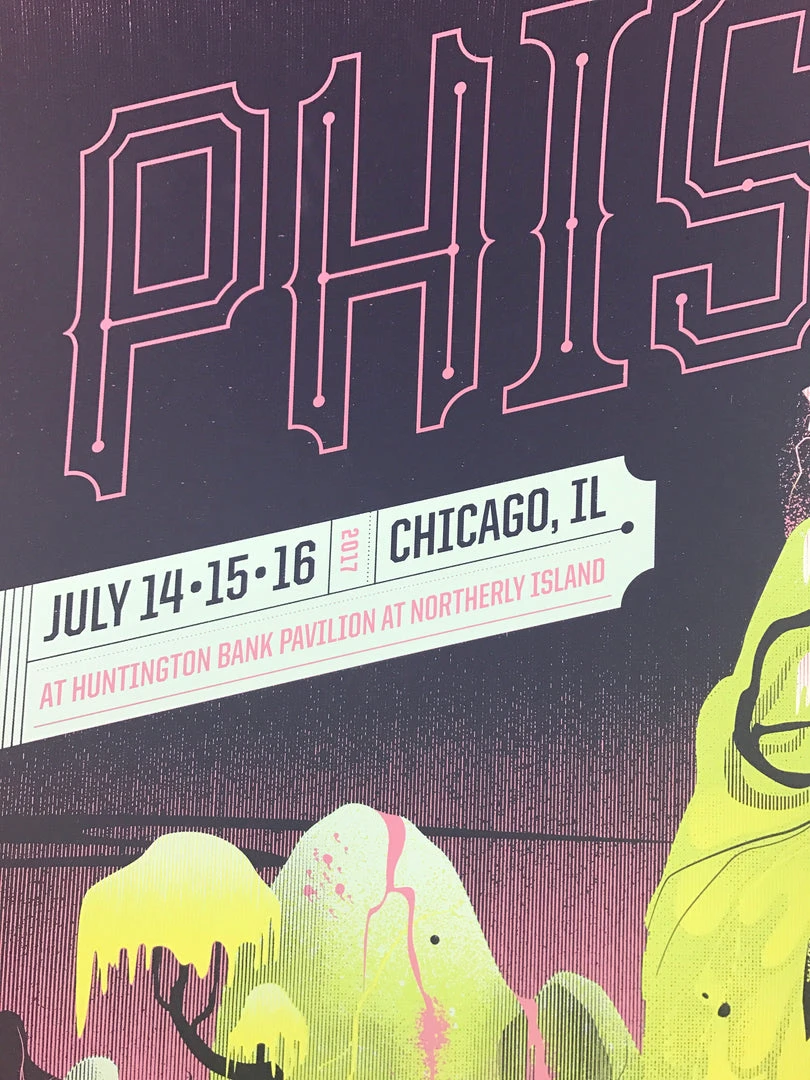 Phish - 2017 Delicious Design League Poster Chicago, IL Northerly Island 4 Phish - 2017 Delicious Design League Poster Chicago, IL Northerly Island