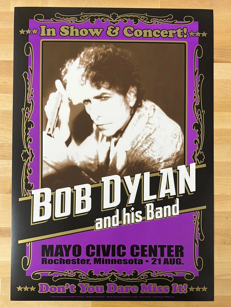 Bob Dylan - 2012 Geoff Gans Poster Rochester, MN Gig Posters 4 Bob Dylan - 2012 Geoff Gans Poster Rochester, MN Gig Posters