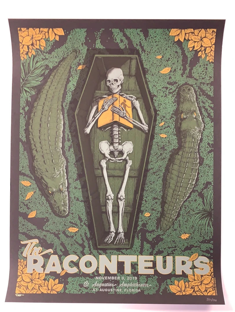 Jack White The Raconteurs - 2019 Pat Hamou Poster St Augustine, FL Amphitheatre 4 Jack White The Raconteurs - 2019 Pat Hamou Poster St Augustine, FL Amphitheatre
