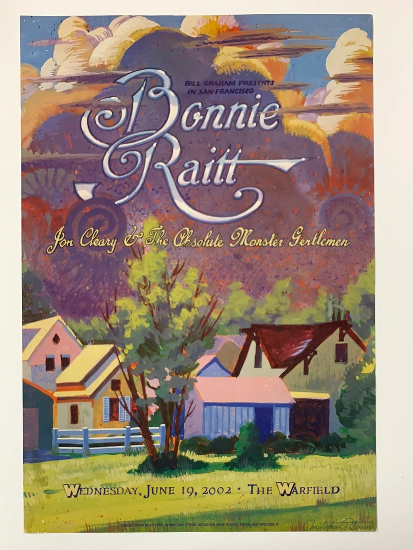 Bonnie Raitt - 2002 Christopher Peterson Poster The Warfield Theatre San Fran 1st Gig Posters 4 Bonnie Raitt - 2002 Christopher Peterson Poster The Warfield Theatre San Fran 1st Gig Posters