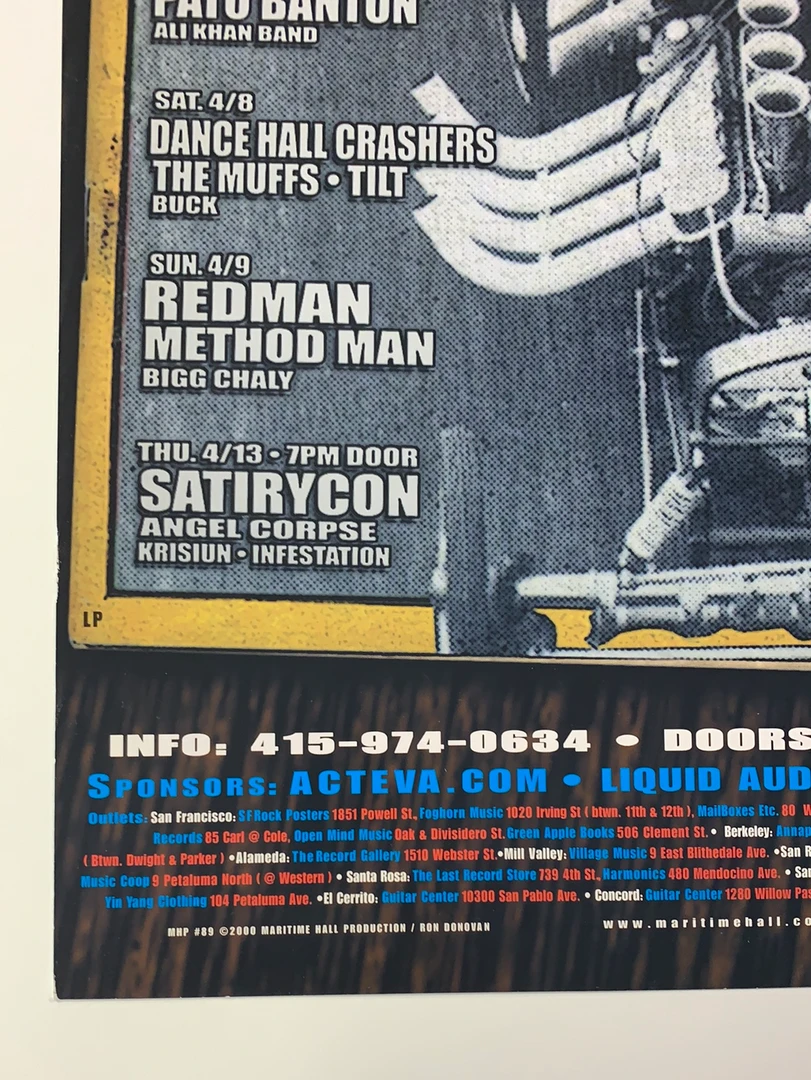 Ron Donovan MHP 89 Method Man Redman - 2000 Poster Maritime Hall San Fran 1st 8 Ron Donovan MHP 89 Method Man Redman - 2000 Poster Maritime Hall San Fran 1st