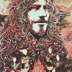 Robert Plant - 2015 Miles Tsang Poster Cary, NC Booth Amphitheater VARIANT