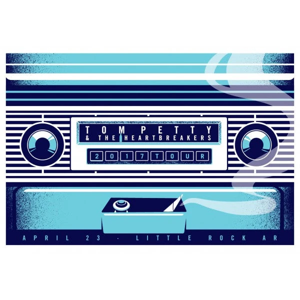 Gig Posters Tom Petty - 2017 Dan Stiles Poster Little Rock, AR 40th Anniversary Tour 3 Gig Posters Tom Petty - 2017 Dan Stiles Poster Little Rock, AR 40th Anniversary Tour