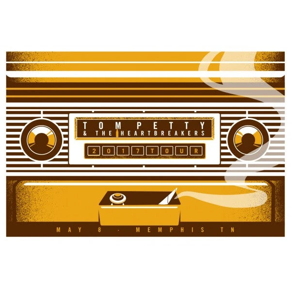 Tom Petty - 2017 Dan Stiles Poster Memphis, TN 40th Anniversary Tour Gig Posters 3 Tom Petty - 2017 Dan Stiles Poster Memphis, TN 40th Anniversary Tour Gig Posters