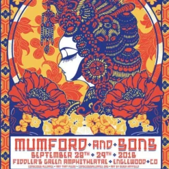 Colorado Mumford & Sons - 2016 Derek Hatfield Poster Englewood, CO Fiddler's Green