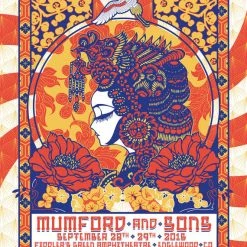 Colorado Mumford & Sons - 2016 Derek Hatfield Poster Englewood, CO Fiddler's Green