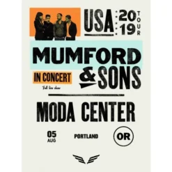 Sold Out Posters Gig Posters Mumford & Sons - 2019 Poster Portland, OR Moda Center Delta Tour