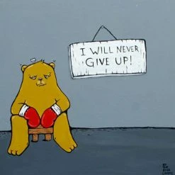 Never Give Up - 2015 JC Rivera Original Painting OG I Will Never Give Up! Strugg