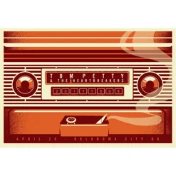 Tom Petty - 2017 Dan Stiles Poster Oklahoma City, OK 40th Anniversary Tour 4/20 Gig Posters