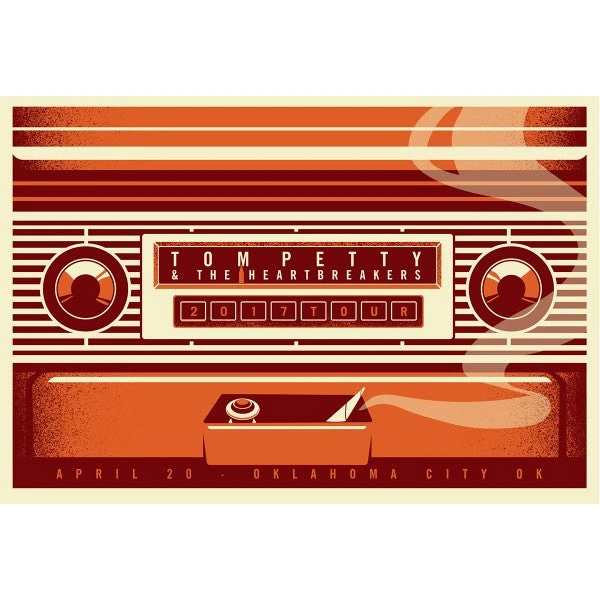 Tom Petty - 2017 Dan Stiles Poster Oklahoma City, OK 40th Anniversary Tour 4/20 Gig Posters 3 Tom Petty - 2017 Dan Stiles Poster Oklahoma City, OK 40th Anniversary Tour 4/20 Gig Posters