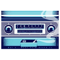 Sold Out Posters Tom Petty - 2017 Dan Stiles Poster West Palm Beach, FL 40th Anniversary Tour